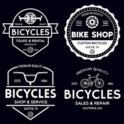 set of vintage and modern bike shop logo badges Vector Image