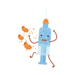 Free Vector, Cute characters of medicines and syringe