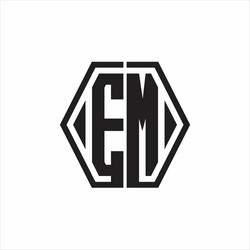 Em initial logo linked circle monogram Royalty Free Vector