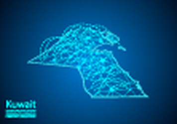 kuwait map with nodes linked by lines concept vector image