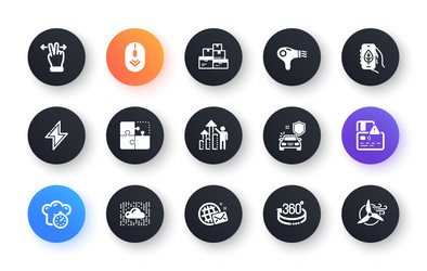 minimal set of card cloud system and ecology app vector image