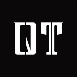 qt logo monogram with middle slice design template vector image
