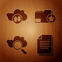 set document cloud download and upload search vector image