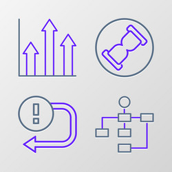 set line hierarchy organogram chart arrow old vector image
