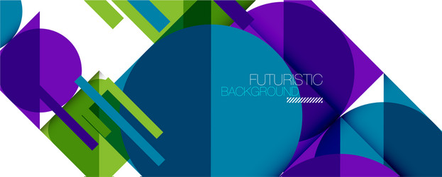 simple circles and triangles abstract background vector image