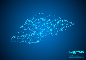 kyrgyzstan map with nodes linked by lines concept vector image