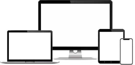 responsive web design computer display with laptop vector image