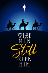 Wise Men Seek Him - Christmas Nativity Vector Image