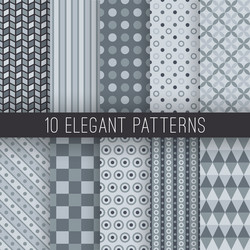 Grey Seamless Patterns - Elegant Textures vector image
