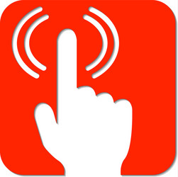 hand with pointed finger and signal wifi vector image