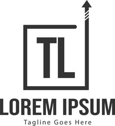 initial tl logo template with modern frame vector image