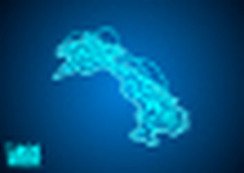 laos map with nodes linked by lines concept vector image