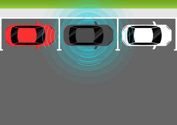smart car with remote sensing and sensor system vector image