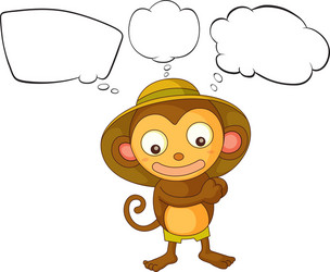 a little monkey with empty callout vector image
