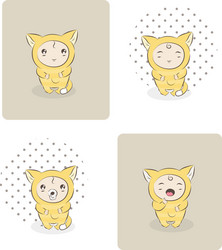 Baby shower greeting card with kitten Royalty Free Vector