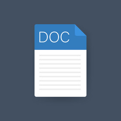 doc file icon spreadsheet document type modern vector image