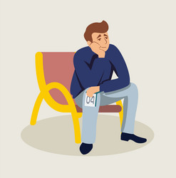 man waiting in queue flat vector image