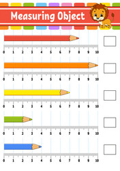 measuring object with ruler education developing vector image