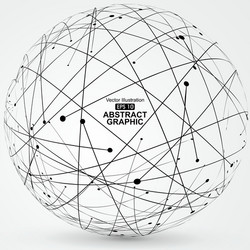 point and curve constructed the sphere wireframe vector image