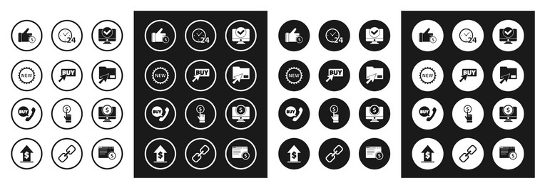 set computer monitor buy button price tag vector image