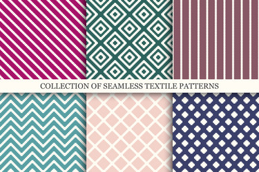 set of seamless textile patterns - elegant vector image