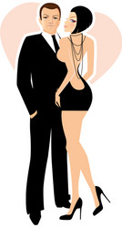 Charleston party valentines day dance couple Vector Image