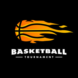 basketball on fire sport logo Vector Image