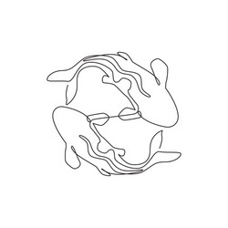 Elegant Single Line Koi Fish Vector Image