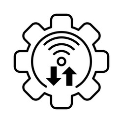internet wifi data gear automation outline icon vector image