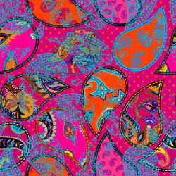 patchwork pattern with paisley ornament patterns vector image