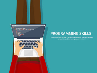 programmingcoding flat computing background vector image