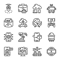 robot technology and artificial intelligence vector image