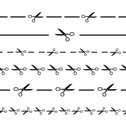 set simple different seamless trim paths vector image