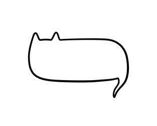 speech bubble in the shape of a cat empty cute vector image