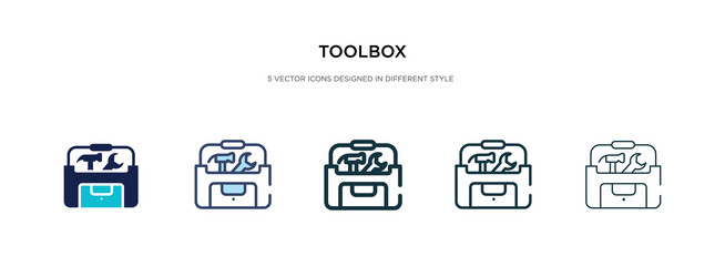 Toolbox Icon Set - Multiple Styles vector image