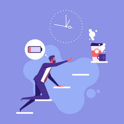 break time and timeout after hard work concept vector image