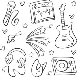 doodle of music art Vector Image