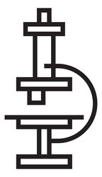 microscope icon science lab tool in linear style vector image