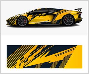 Racing Car Vinyl Wrap Decal Vector Image