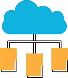 cloud computing with folder vector image