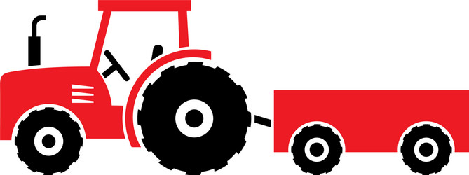 Red Farm Tractor Cartoon · Creative Fabrica