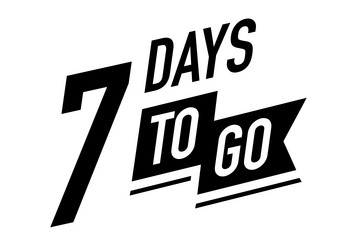 7 days to go timer symbol black color vector image