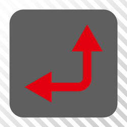 bifurcation arrow left up rounded square button vector image