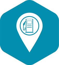 map pointer with gas station symbol icon vector image