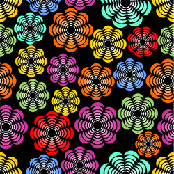 rainbow uneven distributed abstract flower shapes vector image