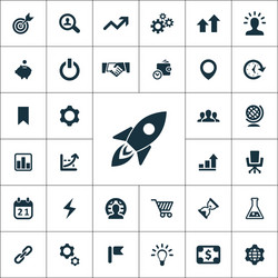 startup icons universal set for web and ui vector image
