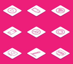 set line play in circle battery charge level vector image