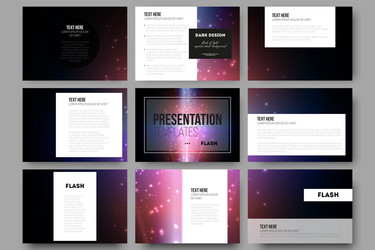 set of 9 templates for presentation slides vector image