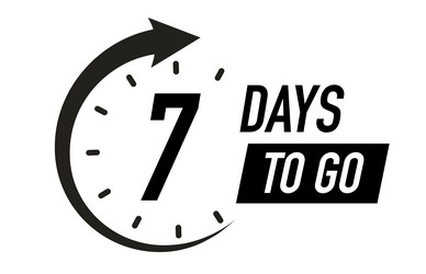 7 days to go timer symbol black color flat style vector image