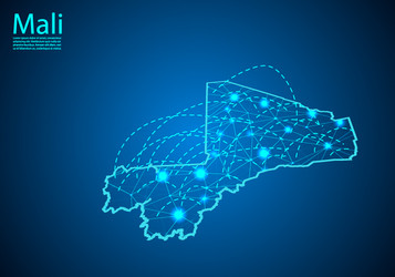 mali map with nodes linked by lines concept vector image